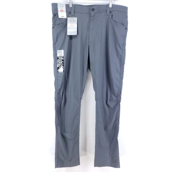 Wrangler All Terrain Pants Men's Size 38x32 Gray Stretch Gusseted - Picture 1 of 9